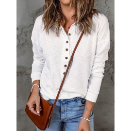Plus Size, Elegant Women's Sweater- Long Sleeve Loose Sweater with Button Closure, Soft Everyday and Formal Top Suitable Autumn and Winter Seasons, Stylish Office Party Wear- Women's Sweater, Women's Sweater, Casual Winter Clothing, Classic Knitwear