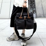 Large Capacity Canvas Multi Pockets Retro Casual Flip Handheld Bag, Fashionable Men's One Shoulder Tote Bag & Durable Backpack for Short-term Travel and Camping
