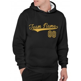 Custom Men'S Hoodies Featuring Personalized Names And Numbers - Available in Multiple Colors, Suitable for Baseball, Hiking, And Everyday Casual Wear - with a Hood, Front Pocket, Made of, Perfect for Outdoor Activities, Plus Size
