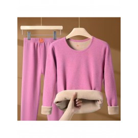Plus Size - Men'S & Women'S Thermal Underwear Set - Heavy-Duty Fleece-Lined Thermal Pants, Extreme Cold Proof Winter Pants, /Neutral Colors, Round Neck Base Layer for Everyday & Formal Wear - Cold Weather Essentials, Thermal Underwear for Women